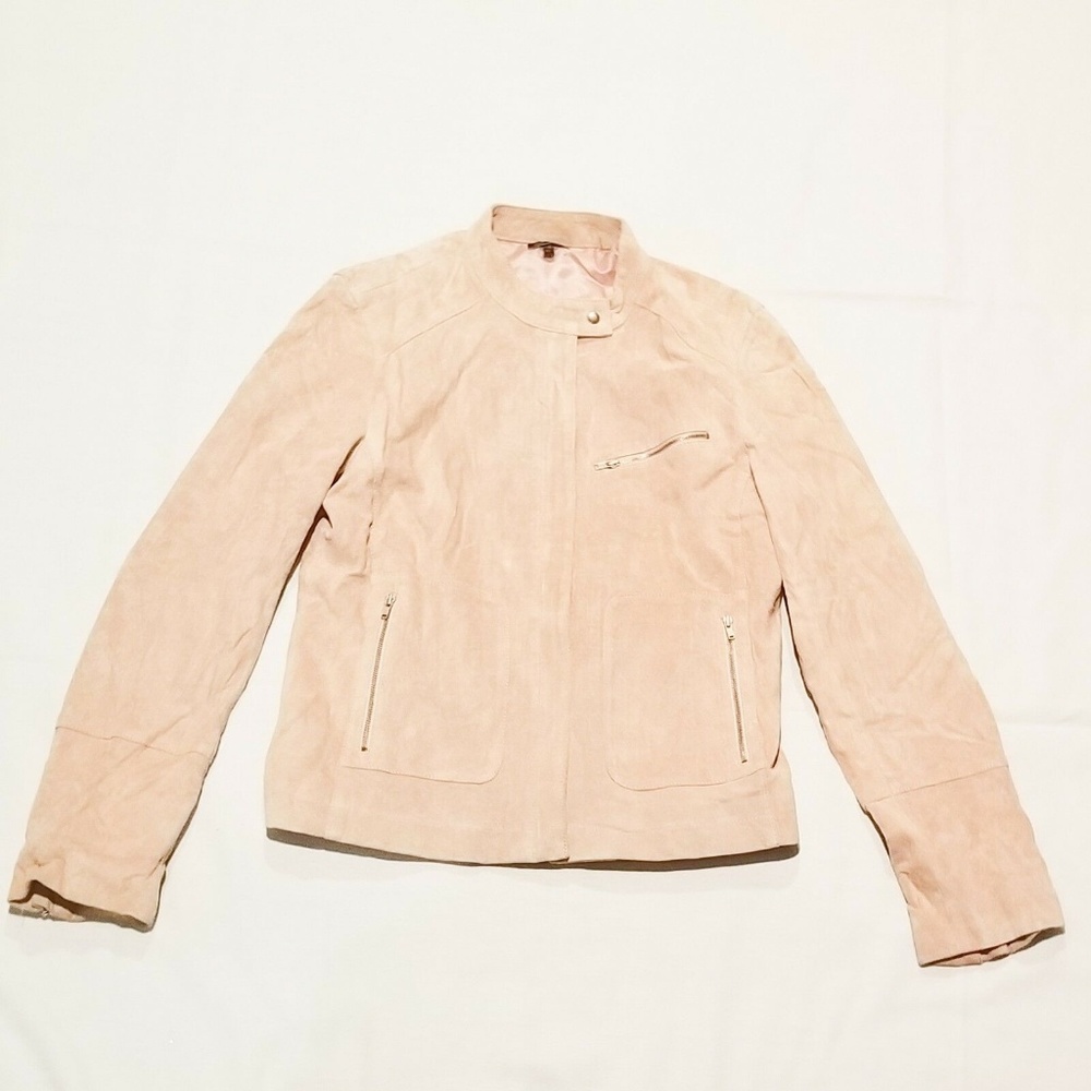 New Frontier blush Pink Suede Leather Jacket